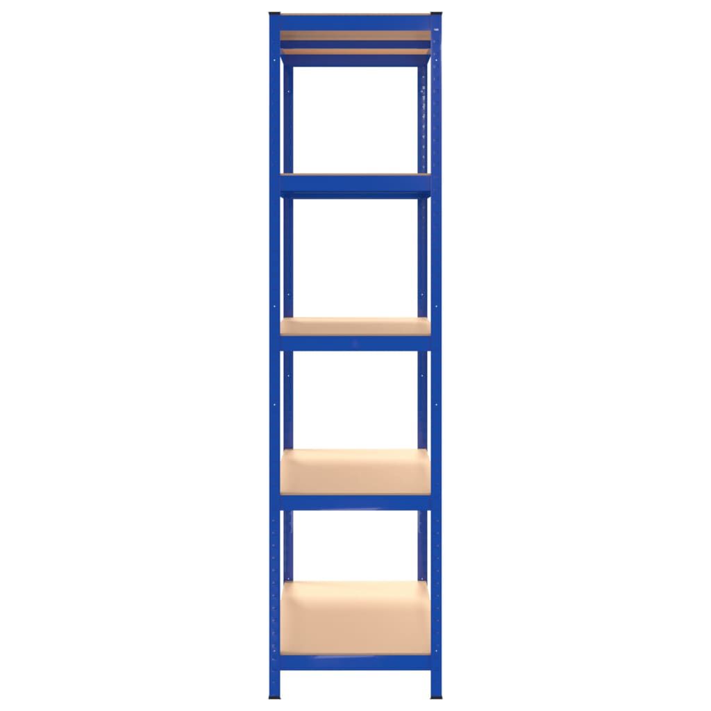 Regalset Regalsystem Blau 2 Stück mit 5 Böden aus Stahl und Holzwerkstoff stabil Regalset Regalsystem Blau 2 Stück mit 5 Böden aus Stahl und Holzwerkstoff stabil