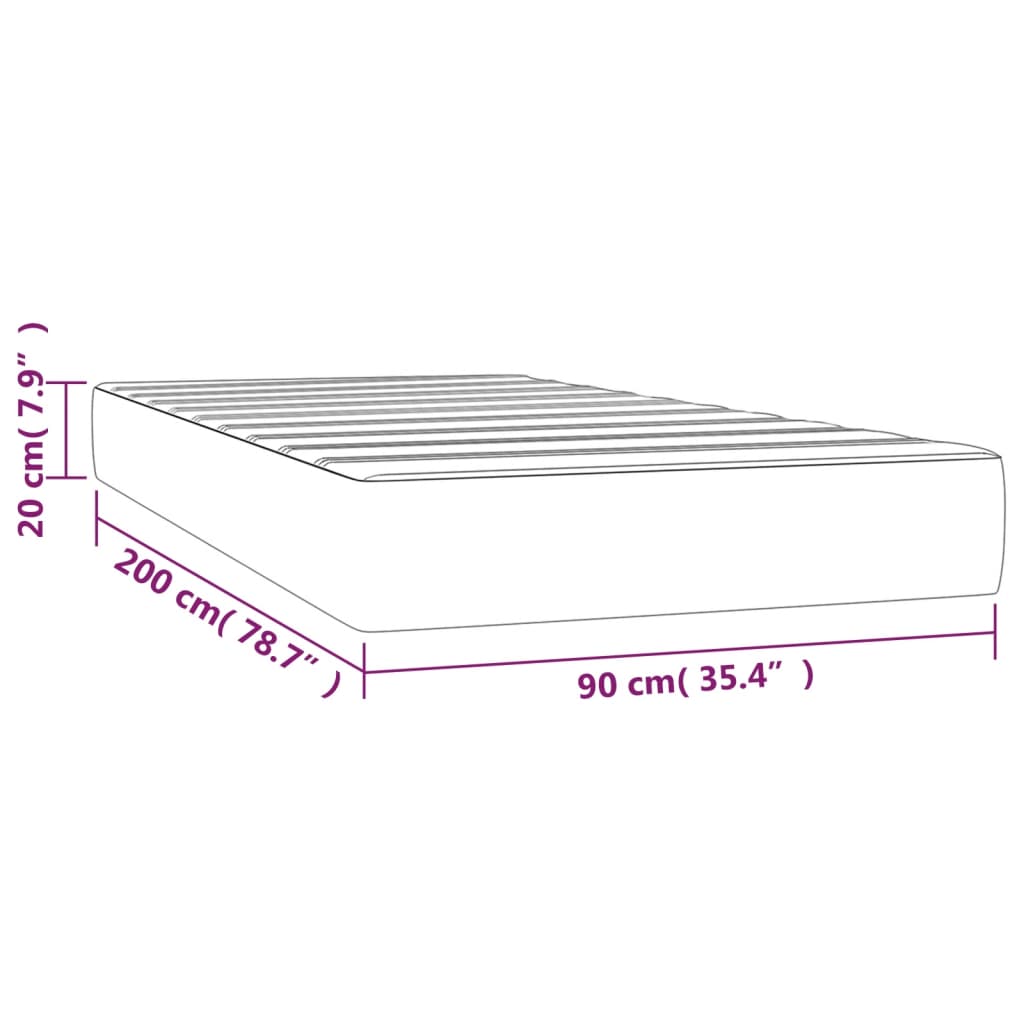 Taschenfederkernmatratze Bett-Matratze x90x200x20 cm Bettmatratze Stoff Taschenfederkernmatratze Bett-Matratze x90x200x20 cm Bettmatratze Stoff