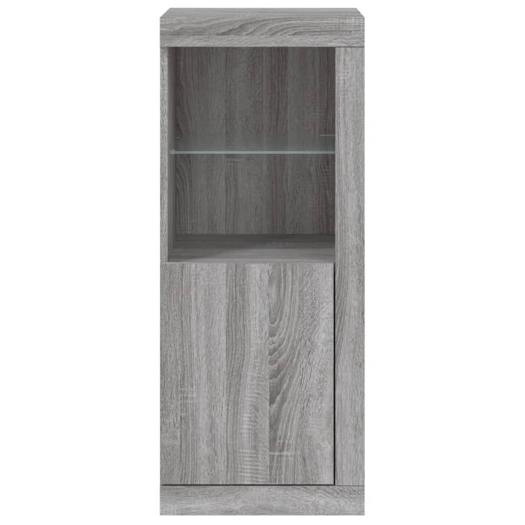 Schrank Sideboard mit LED Beleuchtung Grau Sonoma für Wohnzimmer & Flur Schrank Sideboard mit LED Beleuchtung Grau Sonoma für Wohnzimmer & Flur