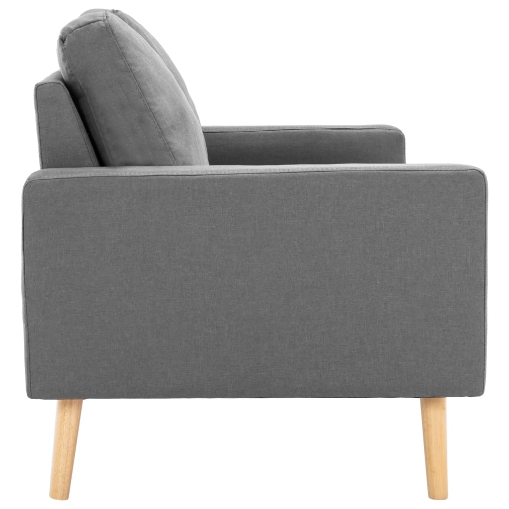 2er Sofa Stoff hellgrau helle Holzbeinen Polsterkissen modern platzsparend 