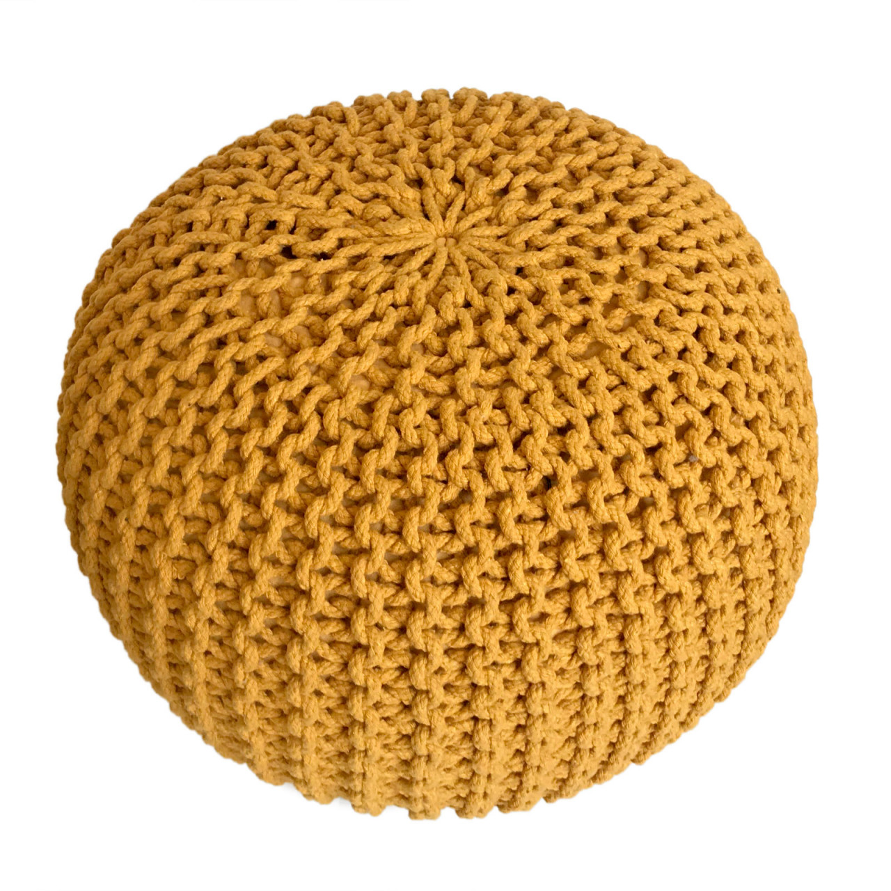 Pouf Ø 55 H 37 H 37 Strickhocker Sitzpouf Bodenkissen nachhaltig