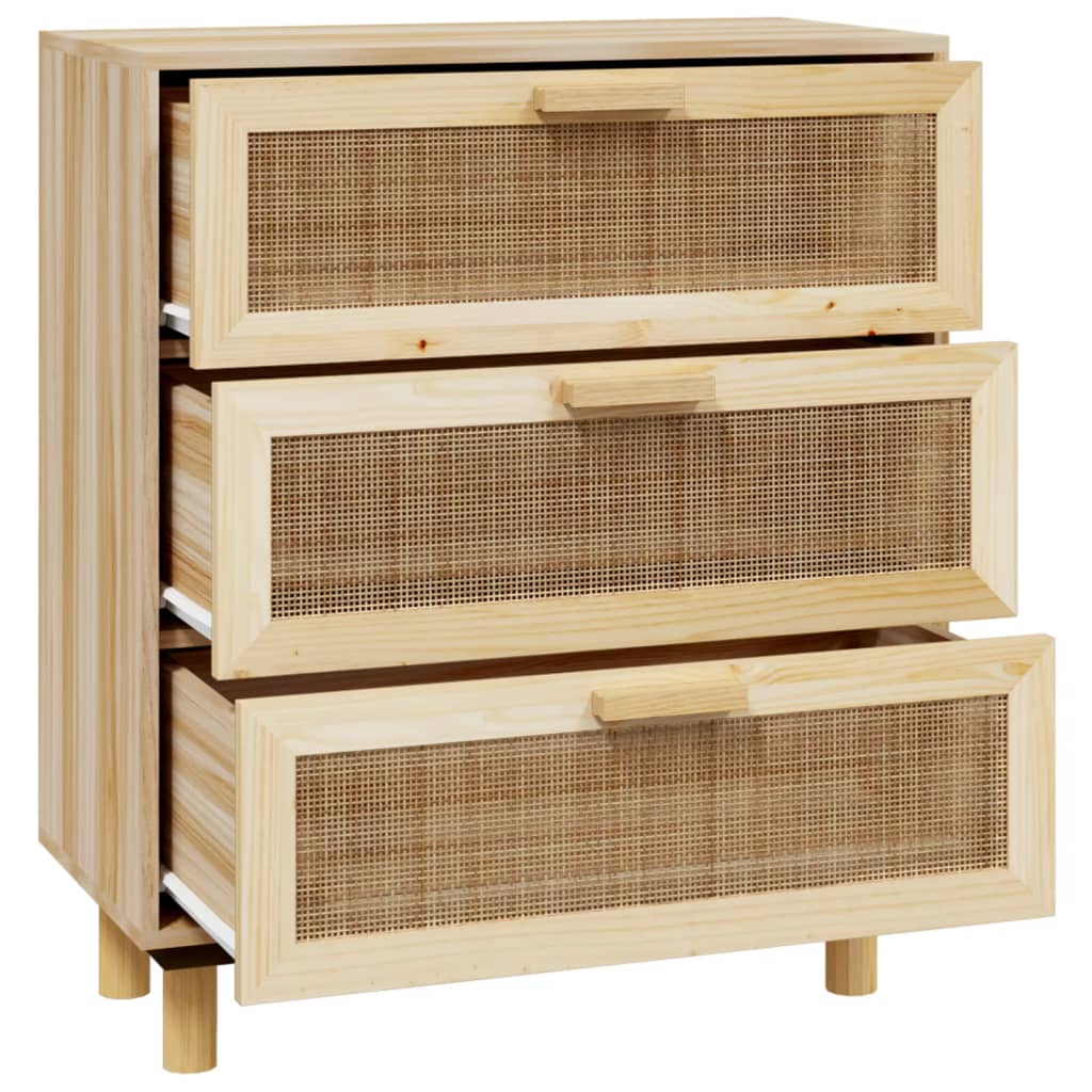 Sideboard Kiefer Rattan Braun 60x30x70 cm