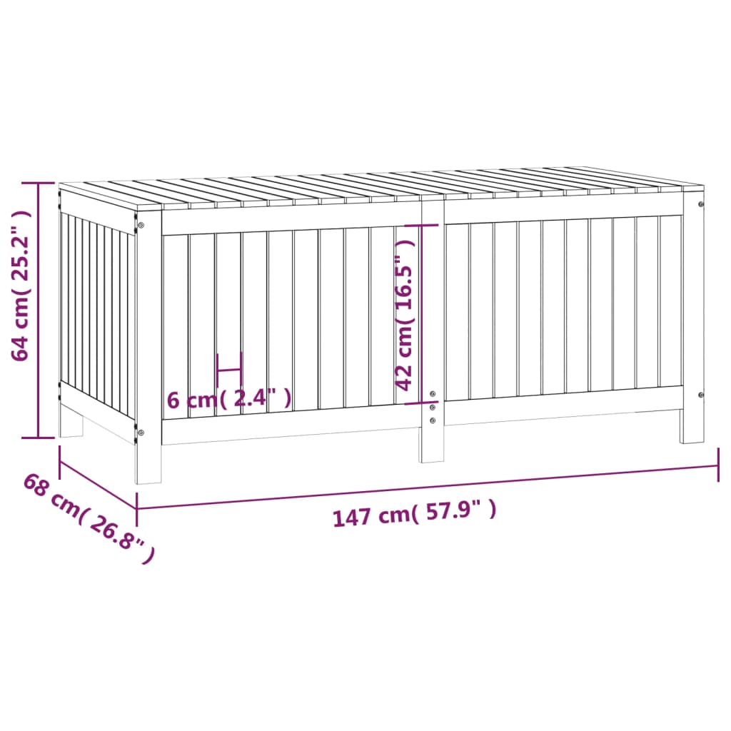 Aufbewahrungsbox Holztruhe Gartentruhe Aufbewahrung Outdoor Schwarz 147x68x64 cm Massivholz Kiefer