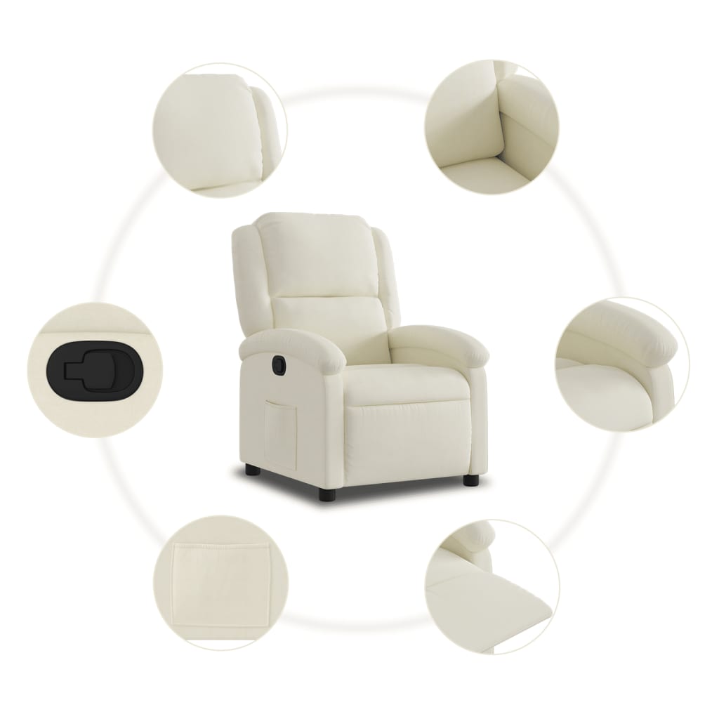 Relaxsessel mit Samtbezug Creme Zeitloses Design Bequemlich Modern stilvoll Relaxsessel mit Samtbezug Creme Zeitloses Design Bequemlich Modern stilvoll