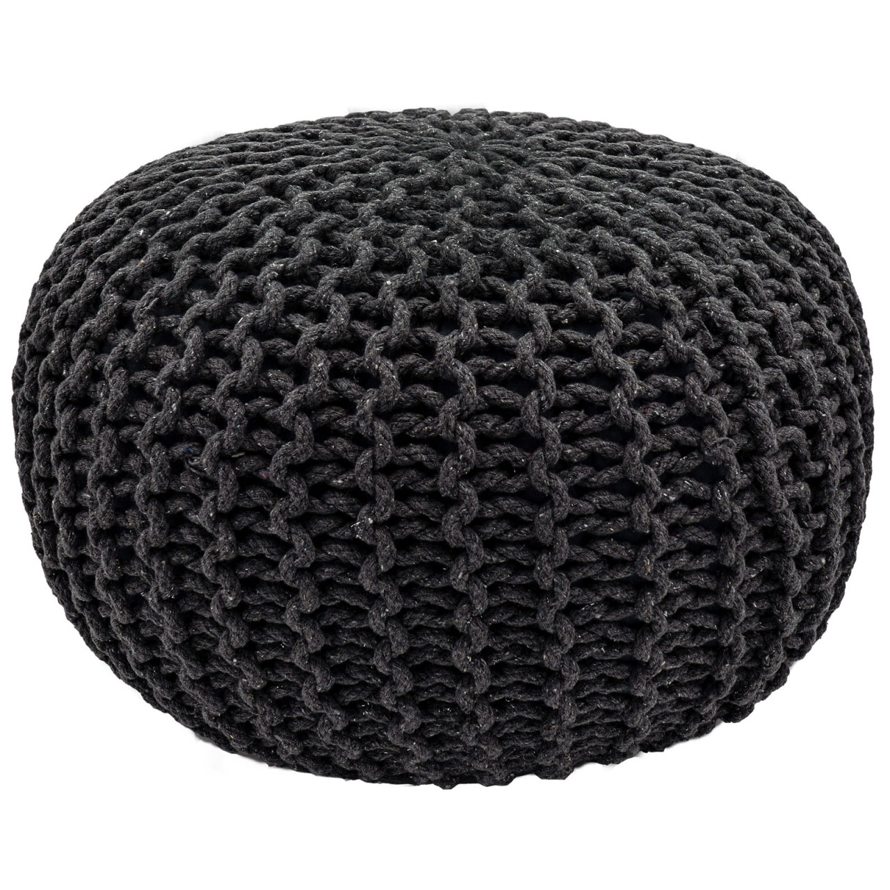 Pouf Ø 55 H 37 H 37 Strickhocker Sitzpouf Bodenkissen nachhaltig