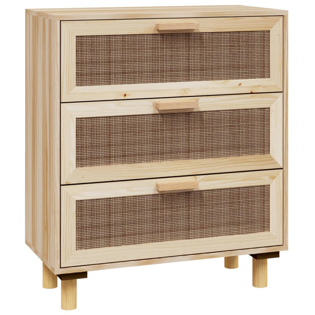 Sideboard Kiefer Rattan Braun 60x30x70 cm