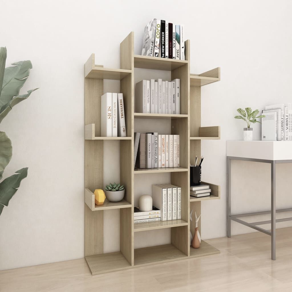 Bücherregal Sonoma Eiche 86x25x140 cm mit Fächern aus Holzwerkstoff modern Bücherregal Sonoma Eiche 86x25x140 cm mit Fächern aus Holzwerkstoff modern