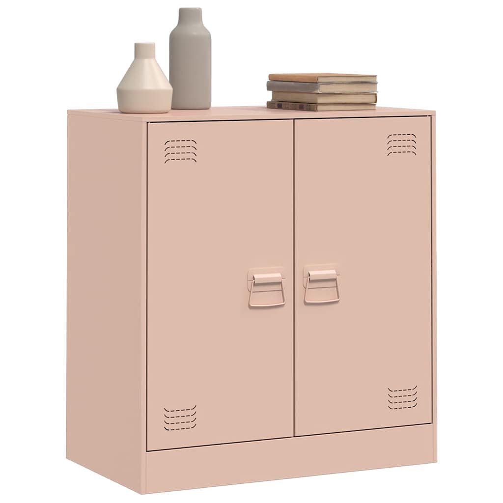 Sideboard aus Stahl in Rosa 67x39x73 cm modernes Möbelstück für Wohnzimmer Sideboard aus Stahl in Rosa 67x39x73 cm modernes Möbelstück für Wohnzimmer