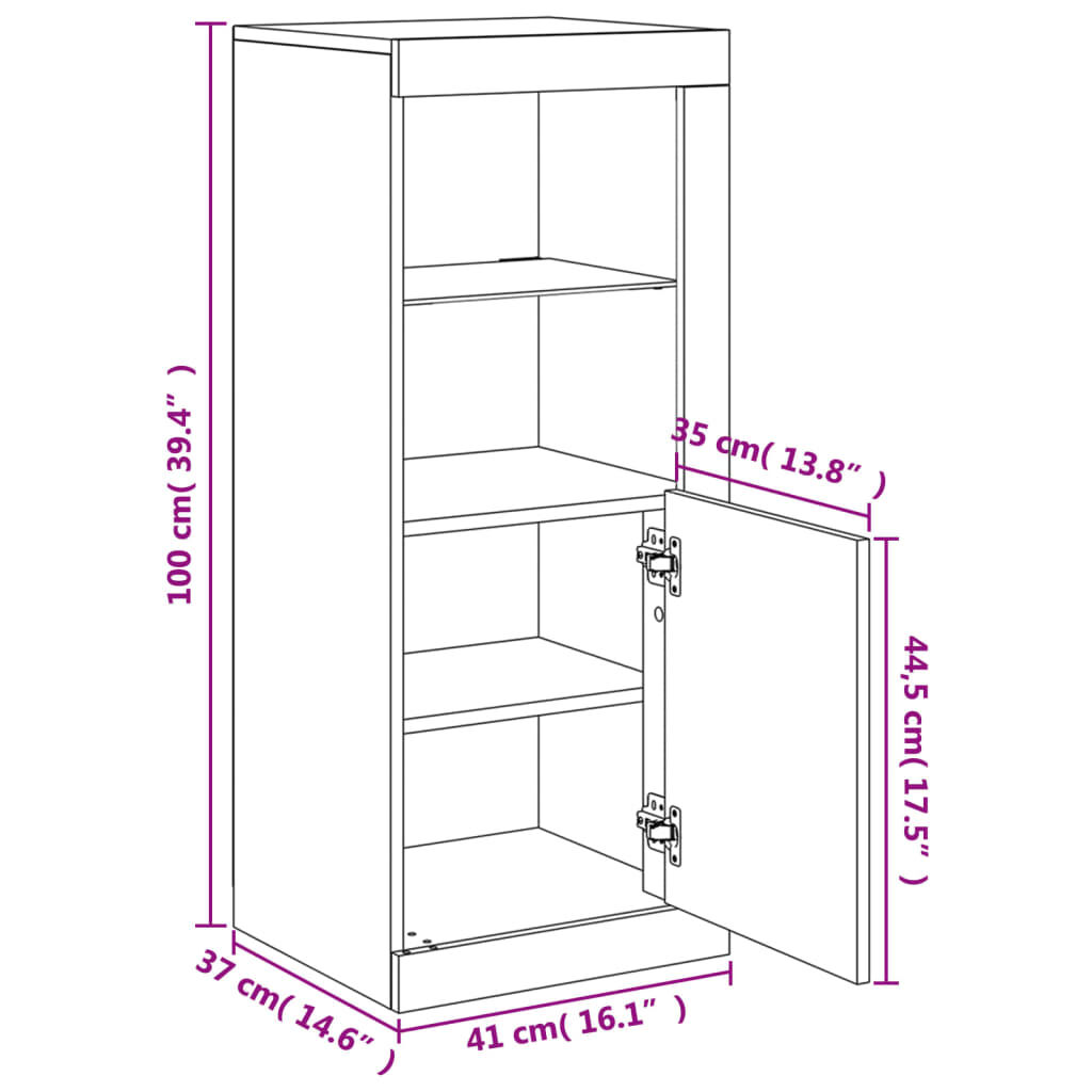 Schrank Sideboard mit LED Beleuchtung Grau Sonoma für Wohnzimmer & Flur Schrank Sideboard mit LED Beleuchtung Grau Sonoma für Wohnzimmer & Flur