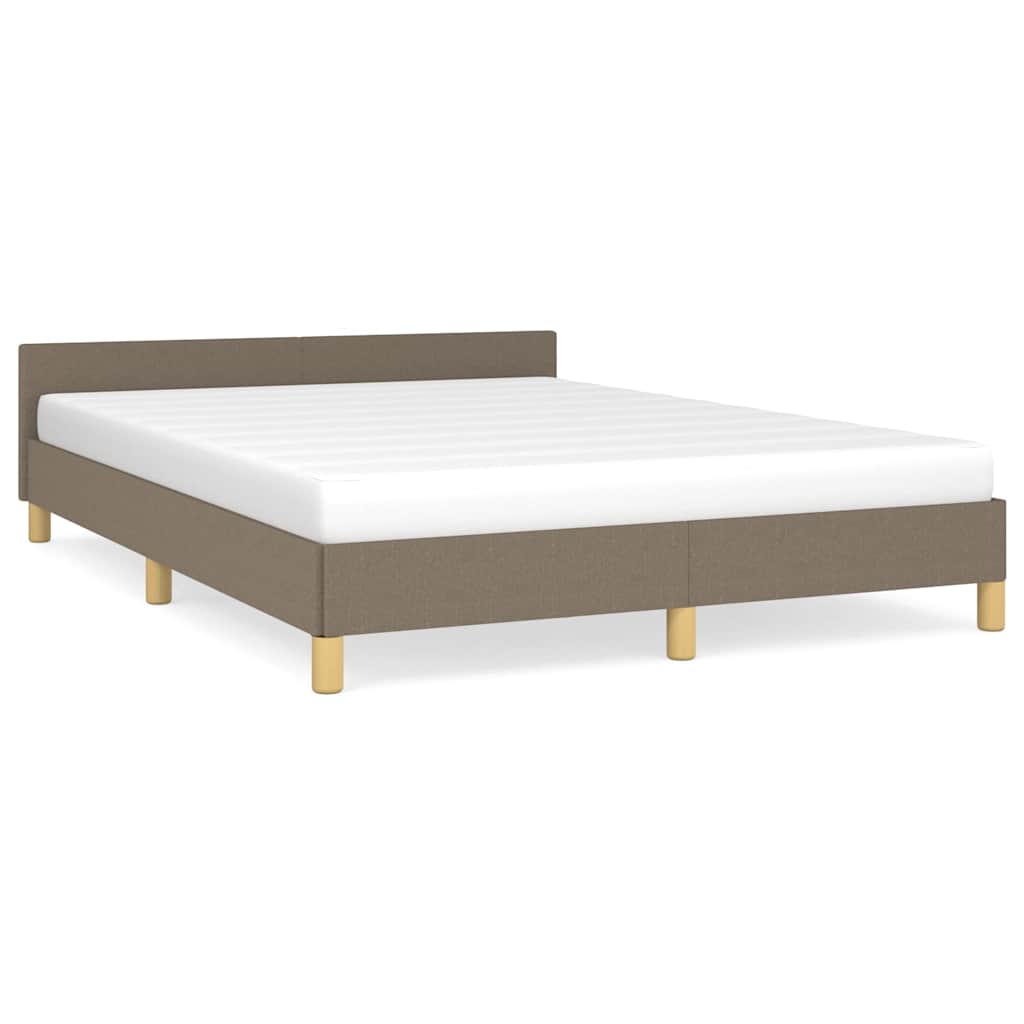 Bettgestell 140x190 cm Taupe Zeitloses Design ohne Matratze Stabil Modern Bettgestell 140x190 cm Taupe Zeitloses Design ohne Matratze Stabil Modern