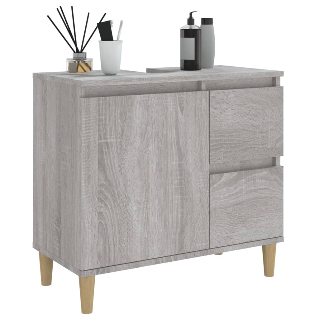 Badezimmerschrank Grau Sonoma 65 x 33 x 60 cm Holzwerkstoff