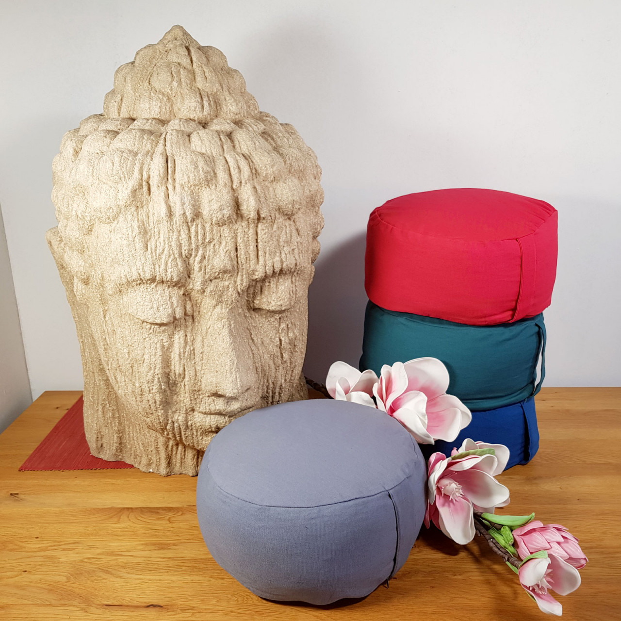 Yogakissen Meditationskissen Sitzkissen Bodenkissen Lotus rund H 14 x ø 31 cm Bezug waschbar