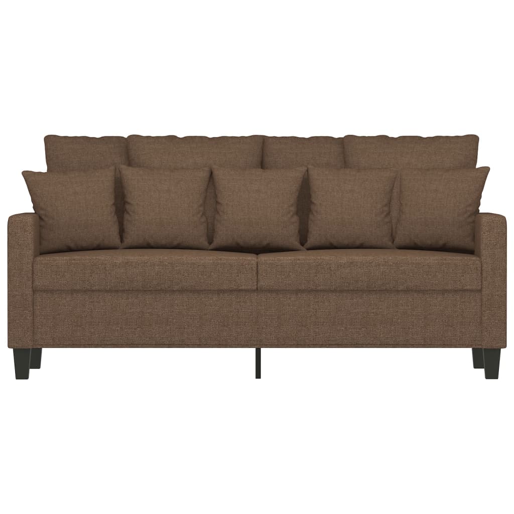 2 Sitzer Sofa Braun 140 cm Stoff modern bequem Wohnzimmer Couch Polster