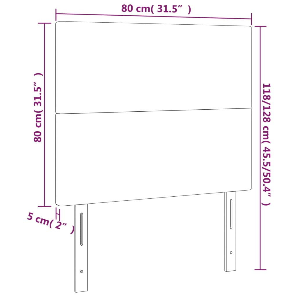 Kopfteile Kunstleder Cappuccino 2 Stück 80x5x78/88 cm