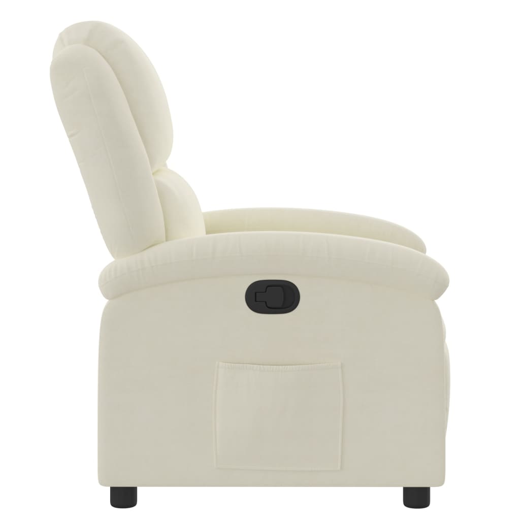 Relaxsessel mit Samtbezug Creme Zeitloses Design Bequemlich Modern stilvoll Relaxsessel mit Samtbezug Creme Zeitloses Design Bequemlich Modern stilvoll