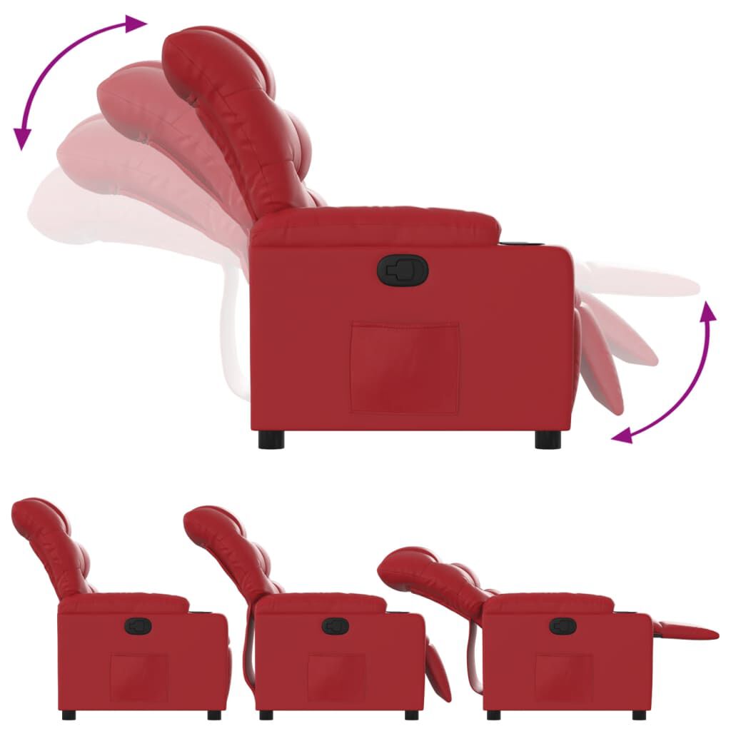Relaxsessel aus Kunstleder in Rot stilvoll bequem ideal für Wohnzimmer Relaxsessel aus Kunstleder in Rot stilvoll bequem ideal für Wohnzimmer