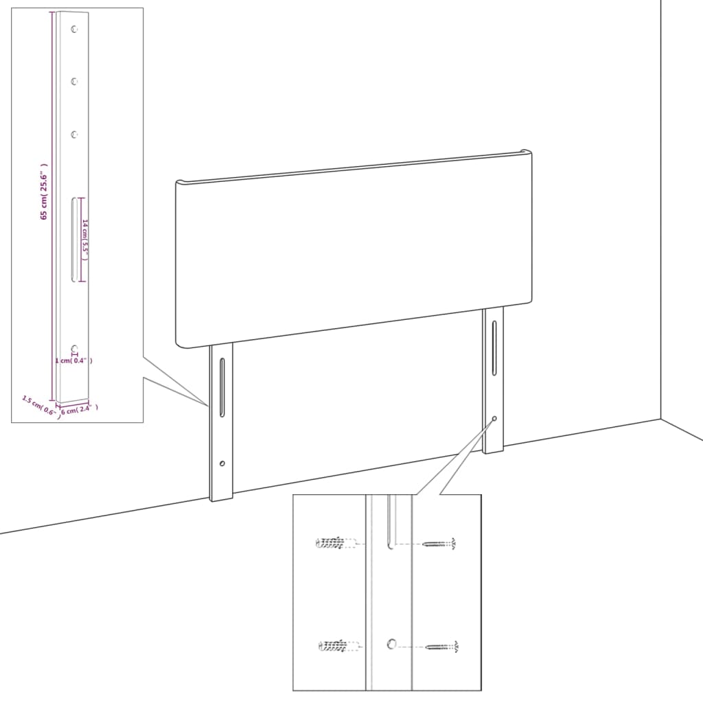 Kopfteile 2 Stk. Hellgrau 72x5x78/88 cm Samt Luxuriöses Design