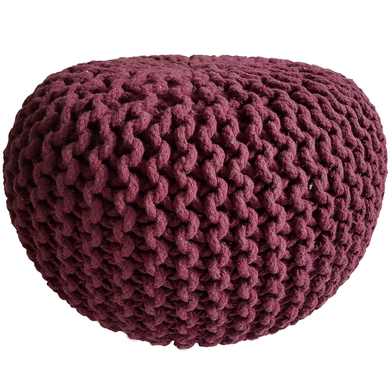 Strickhocker Pouf Ø 45 H 30 cm cm Sitzpouf Strick Bodenkissen