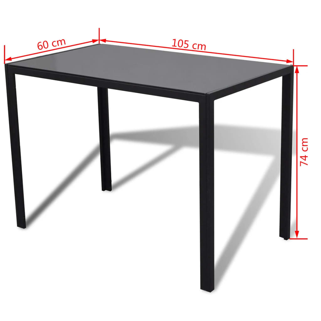 Essgruppe 5tlg. Esstisch Set Schwarz Tisch und 4 Stühle Küchenmöbel Platzsparend