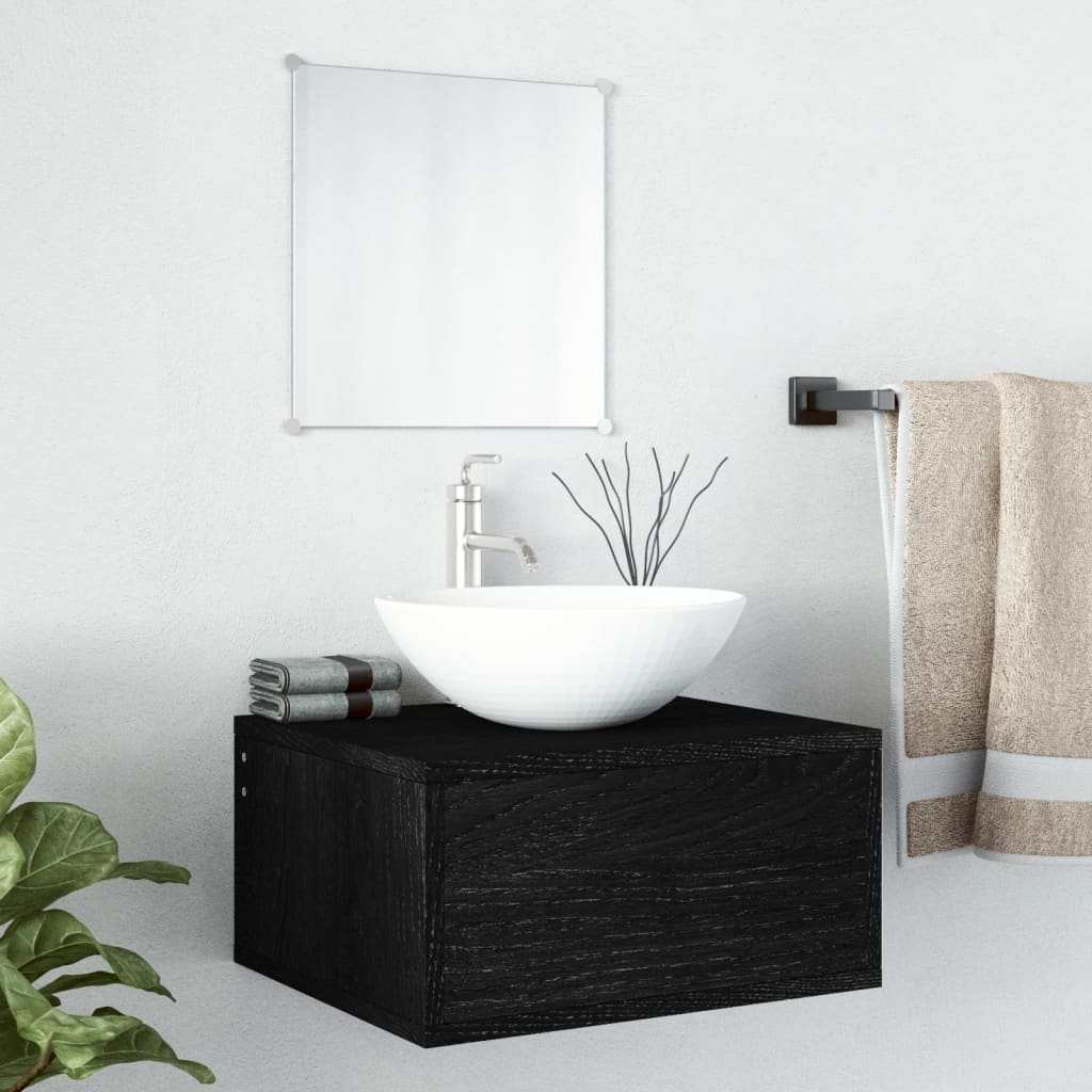 Badmöbel Set 2-teilig schwarz Holzwerkstoff ideal für jedes Badezimmer modern Badmöbel Set 2-teilig schwarz Holzwerkstoff ideal für jedes Badezimmer modern