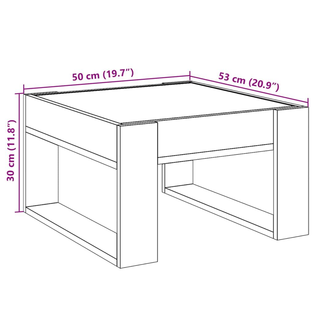 Couchtisch mit Infinity-LED Weiß 50x53x30 cm