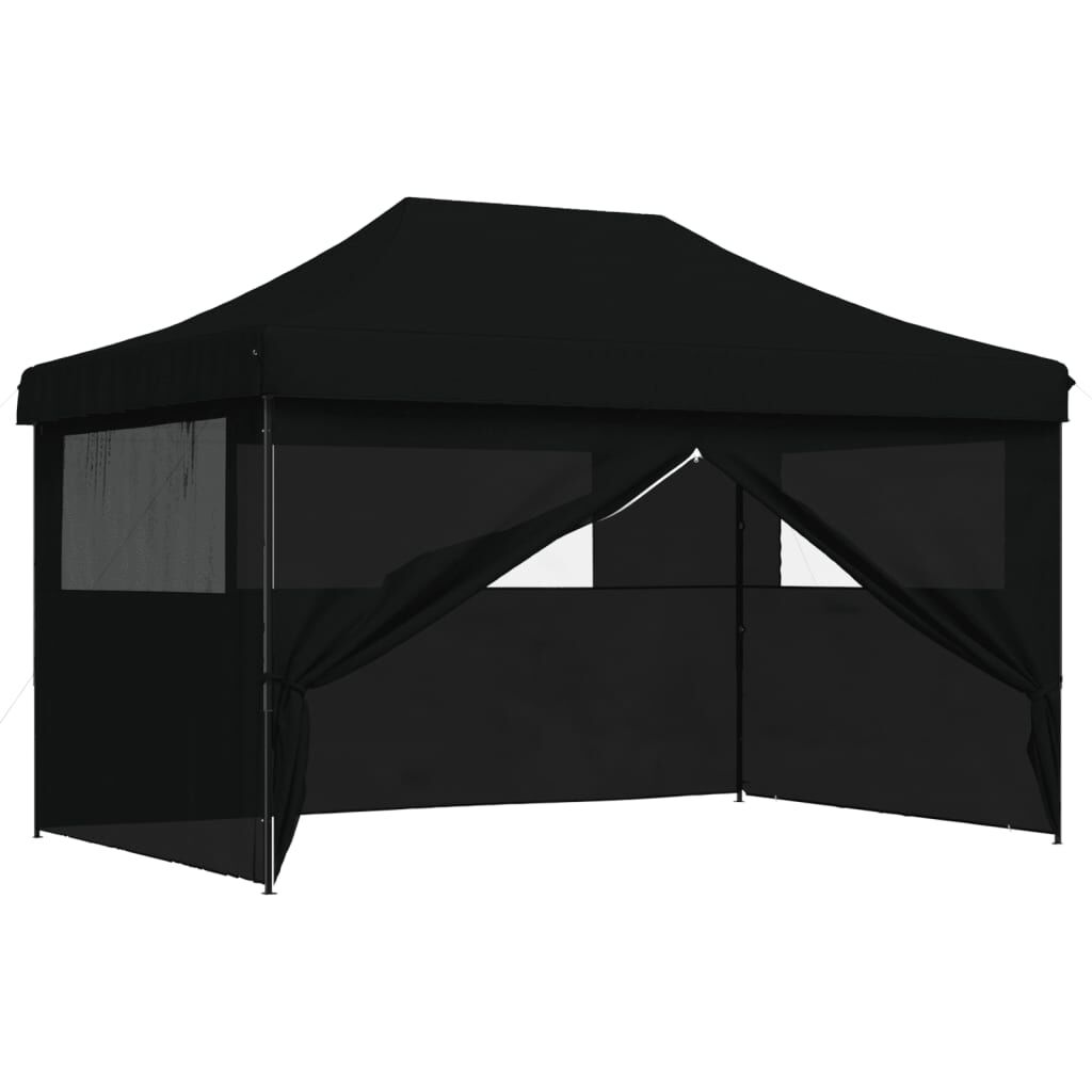 Faltzelt Schwarz Pop Up mit 4 Seitenteilen stabil wetterfest für Garten Faltzelt Schwarz Pop Up mit 4 Seitenteilen stabil wetterfest für Garten