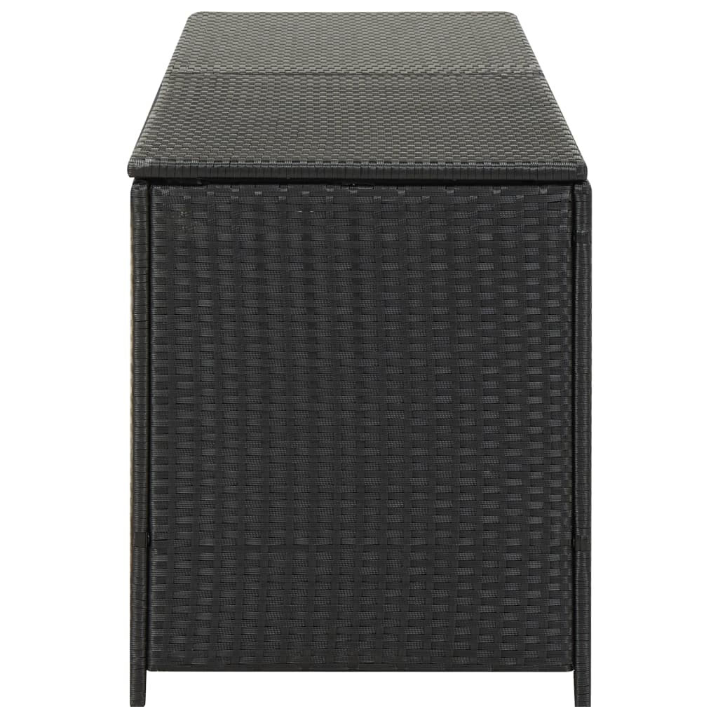 Kissenbox Auflagenbox Polyrattan Schwarz 200x50x60cm Sitzauflage Garten