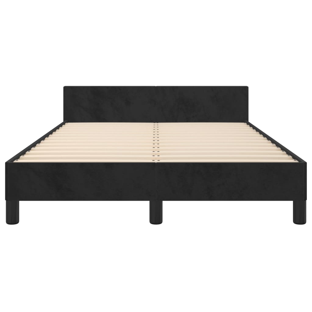 Bettgestell mit Kopfteil Schwarz 120x200 cm Samt Polsterbett modern Schlafzimmer