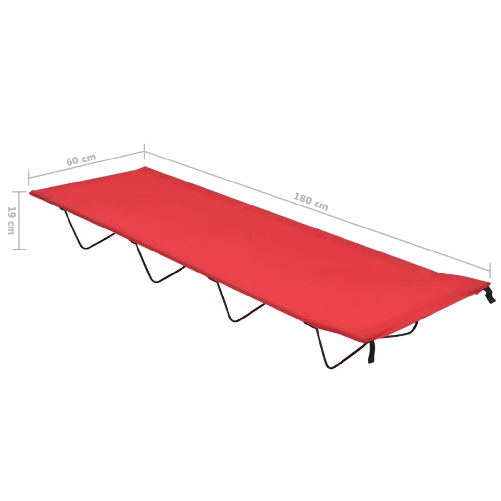 Campingbetten 2 Stk. Rot 180 x 60 x 19 cm Oxford-Stoff Stahl Leicht Zusammenklappbar