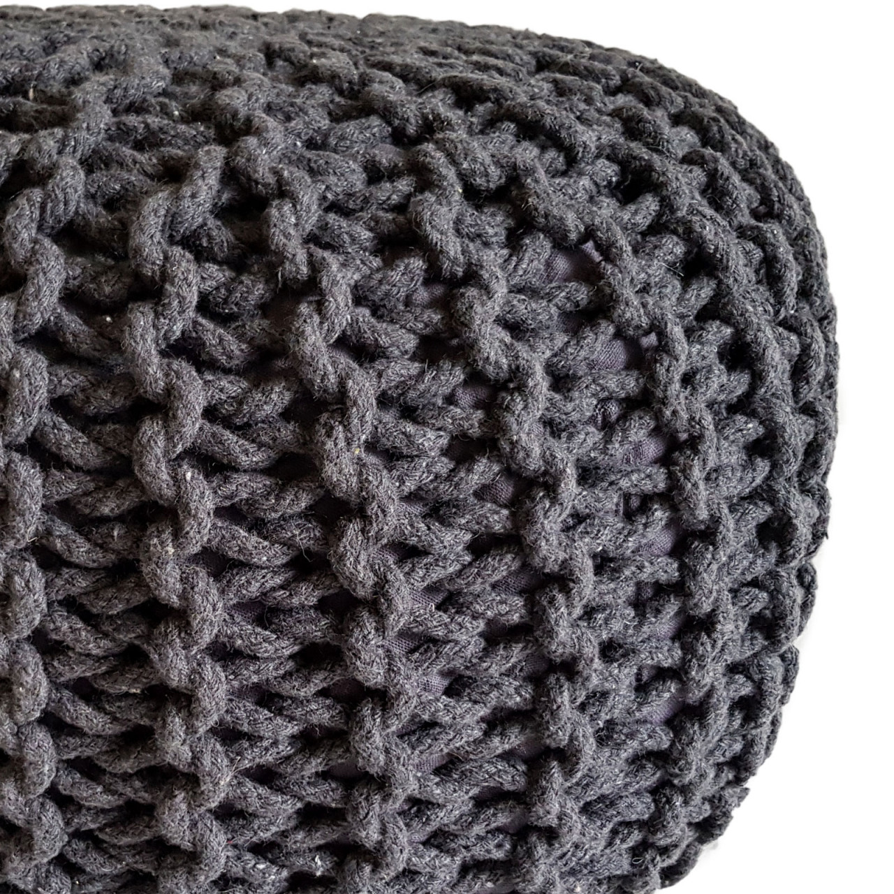 Strickhocker Pouf Ø 45 H 30 cm cm Sitzpouf Strick Bodenkissen Strickhocker Pouf Ø 45 H 30 cm cm Sitzpouf Strick Bodenkissen