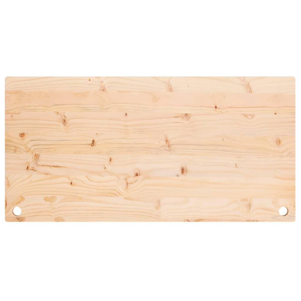 Tischplatte Holz Kiefer Massiv 110x55cm Unbehandelt Kabellöcher DIY Möbelbau