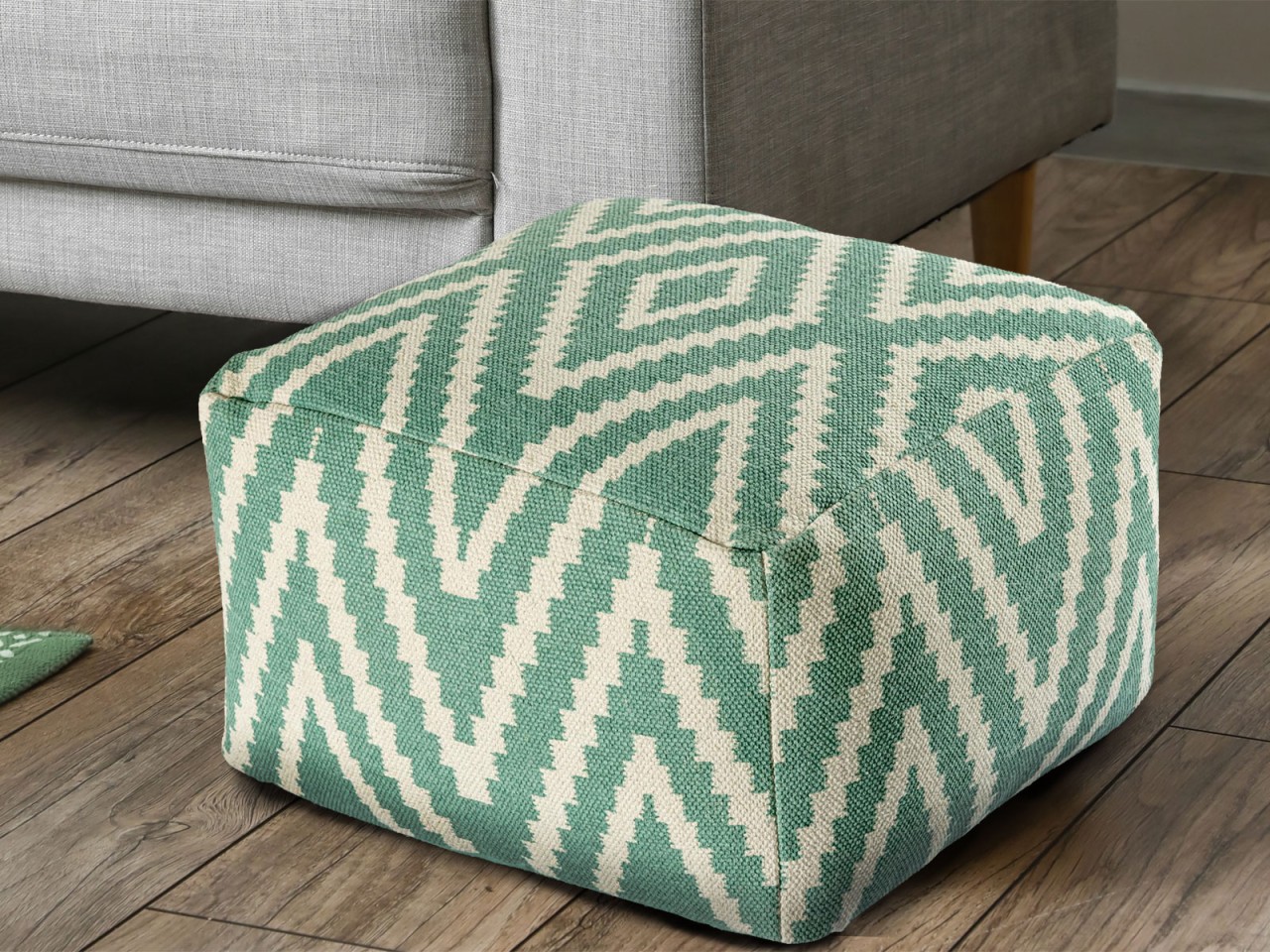 Sitzwürfel Fußhocker Sitzhocker 55x37x55 cm Pouf Kelim Bodenkissen Peru schwarz taupe gelb türkis