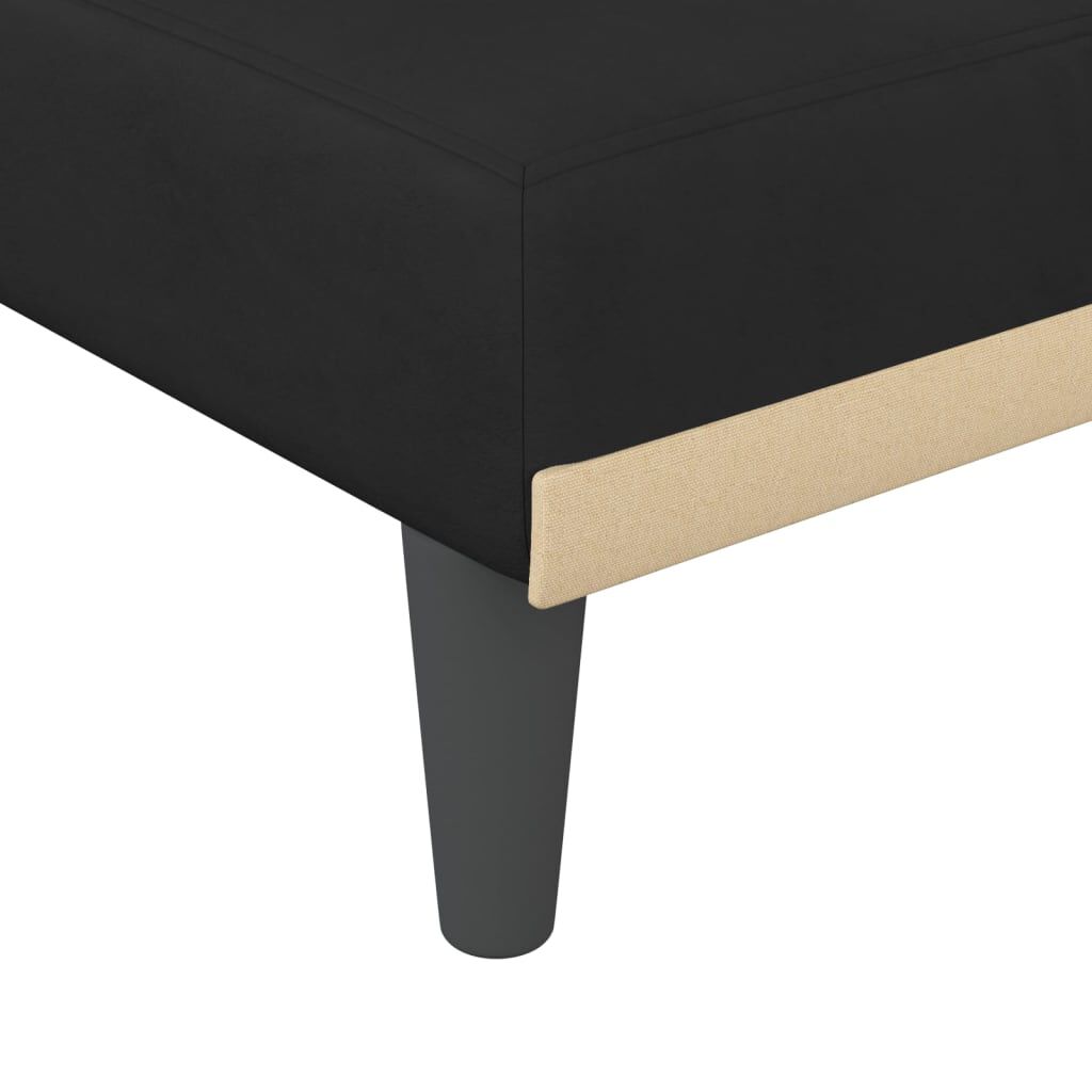 Chaiselongue mit schwarzem Samt edel und bequem für Schlaf oder Wohnzimmer