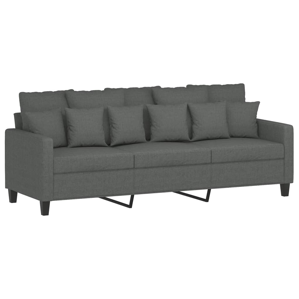 3-Sitzer Sofa Dunkelgrau Stoff 180 cm Couch Wohnzimmer
