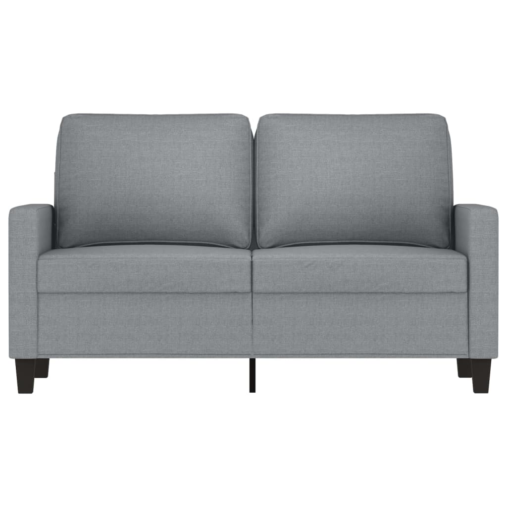 2 Sitzer Sofa Hellgrau 120 cm Stoff modern bequem Wohnzimmer Polster Couch