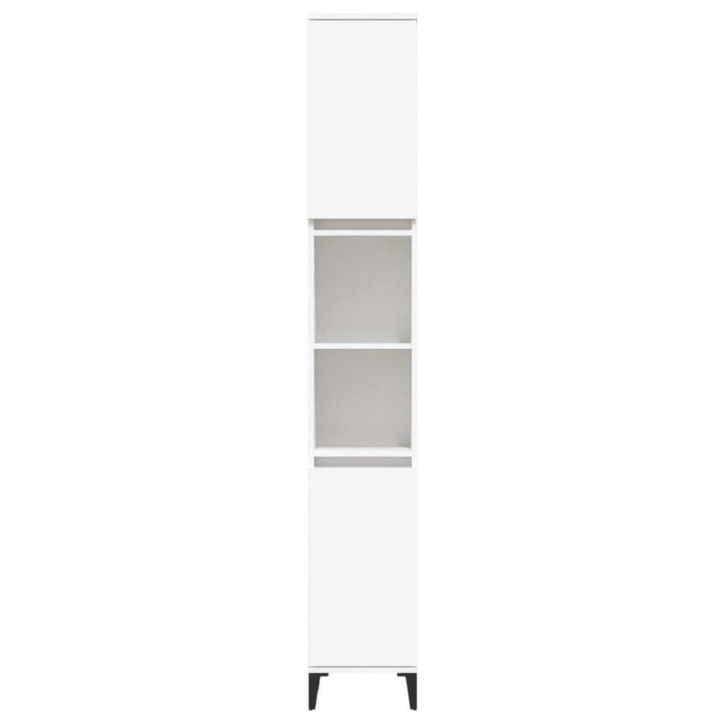 Badschrank Weiß 30x30x190 cm Holzwerkstoff