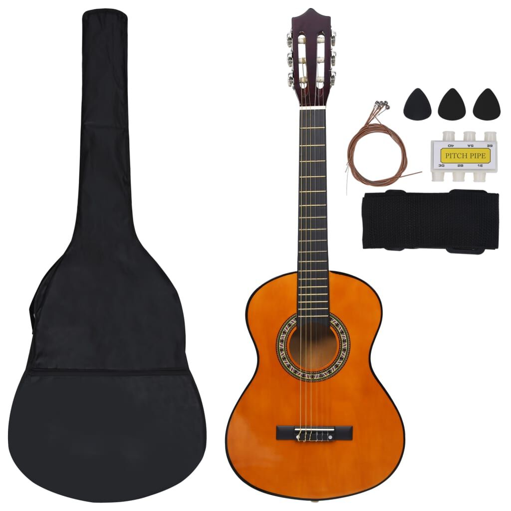Anfänger Gitarre Gitarrenset 34 Zoll Klassikgitarre mit 8 Zubehörteilen Anfänger Gitarre Gitarrenset 34 Zoll Klassikgitarre mit 8 Zubehörteilen