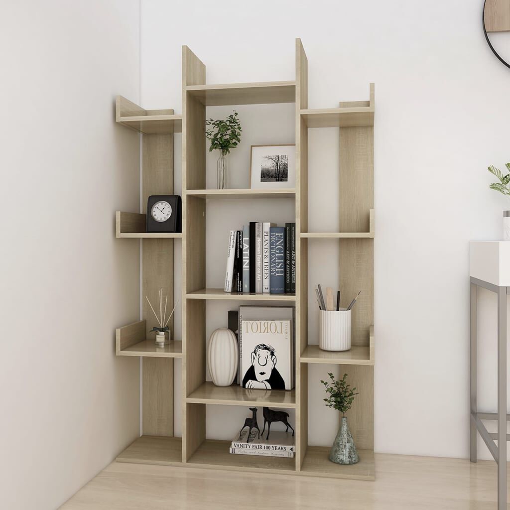 Bücherregal Sonoma Eiche 86x25x140 cm mit Fächern aus Holzwerkstoff modern Bücherregal Sonoma Eiche 86x25x140 cm mit Fächern aus Holzwerkstoff modern