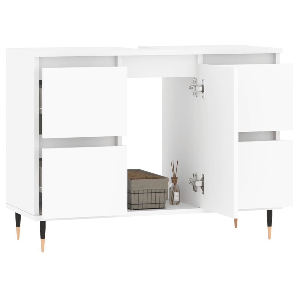 Badschrank Weiß 80x33x60 cm modern kompakt aus Holzwerkstoff praktisch Badschrank Weiß 80x33x60 cm modern kompakt aus Holzwerkstoff praktisch