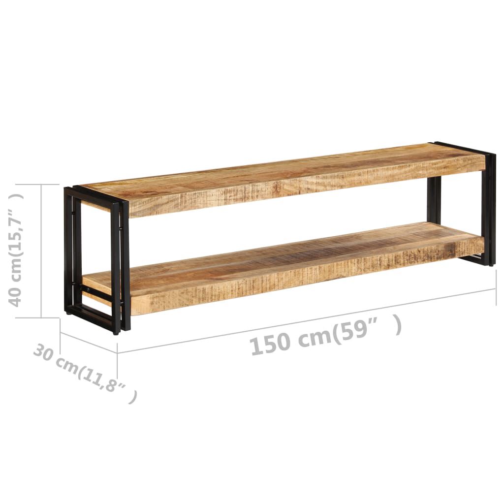 TV-Schrank Mango Massivholz 150x30x40 cm rustikaler Look für Wohnzimmer TV-Schrank Mango Massivholz 150x30x40 cm rustikaler Look für Wohnzimmer