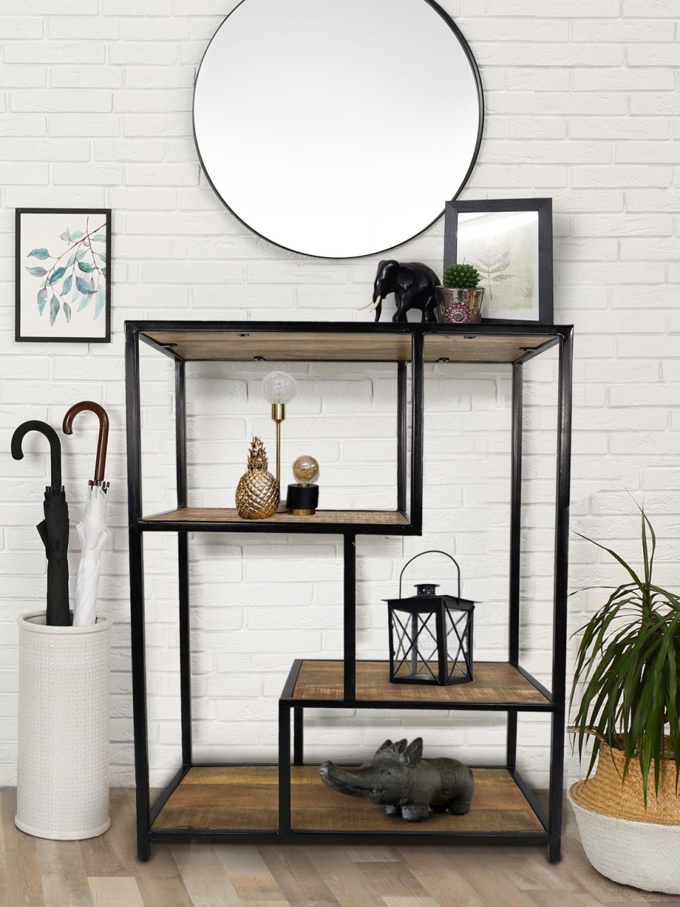 Stand Regal Bücher Regal Raumteiler Bücherbord 75 x 115 x 36 cm Liverpool Metall-Gestell schwarz Stand Regal Bücher Regal Raumteiler Bücherbord 75 x 115 x 36 cm Liverpool Metall-Gestell schwarz