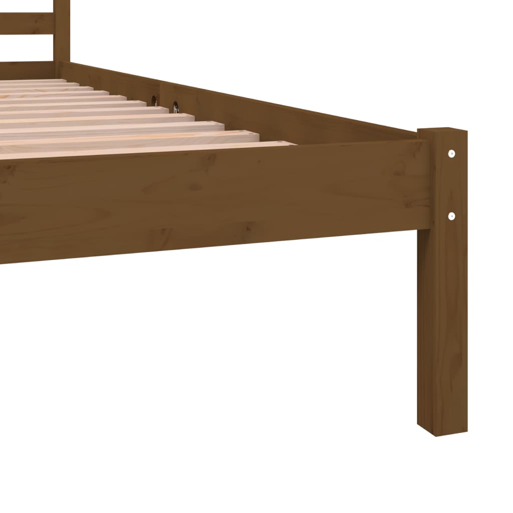 Bettgestell Einzelbett XL Massivholz Kiefer Honigbraun 120x190cm Doppelbett 