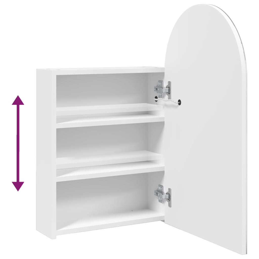 Spiegelschrank LED Gewölbt Weiß 42x13x70 cm Modern funktional Stilvoll Spiegelschrank LED Gewölbt Weiß 42x13x70 cm Modern funktional Stilvoll