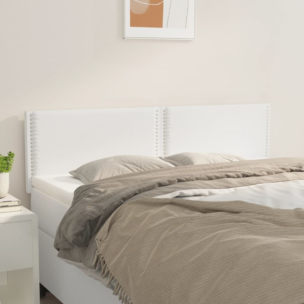 Kopfteile Bett 2er Set Weiß 72x5x78/88 cm Kunstleder für modernes Schlafzimmer Kopfteile Bett 2er Set Weiß 72x5x78/88 cm Kunstleder für modernes Schlafzimmer