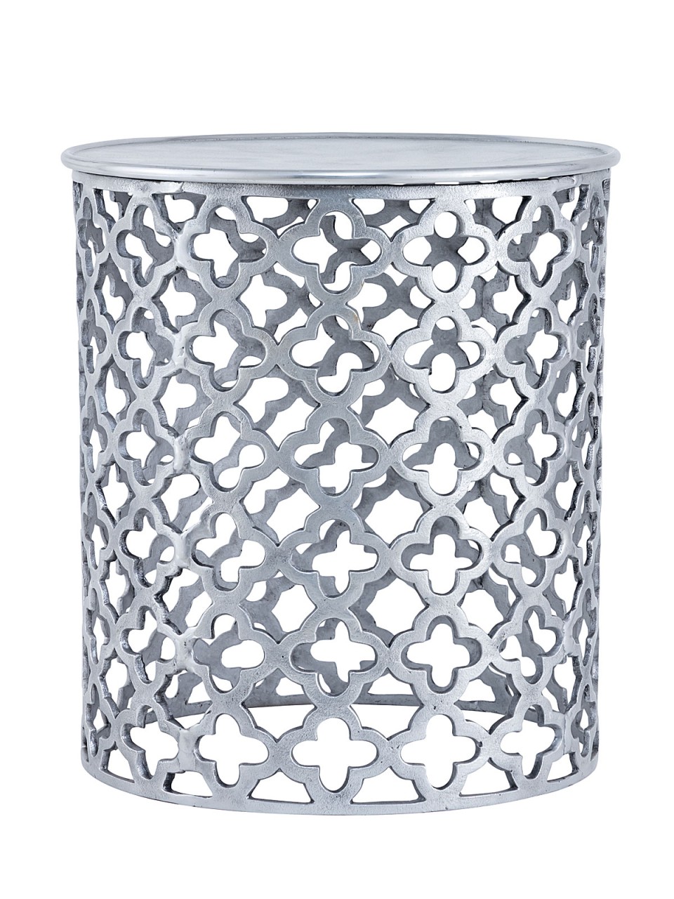 Dekotisch Metall Beistelltisch ø 40 x 45 cm rund Kairo silber o. gold Aluminium Orientalisch