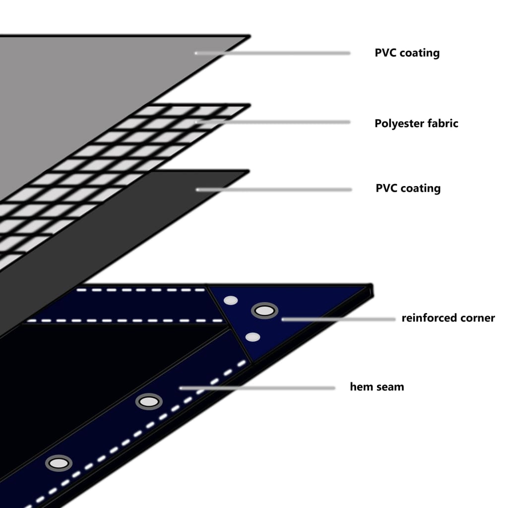 Abdeckplane 4x6m Weiß aus Canvas mit PVC-Beschichtung, reißfest & wasserabweisend