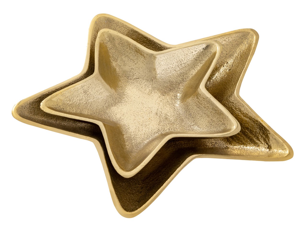 Dekoschalen Stern 2er Set Starlight gold o. silber Weihnachtsdeko Aluminium