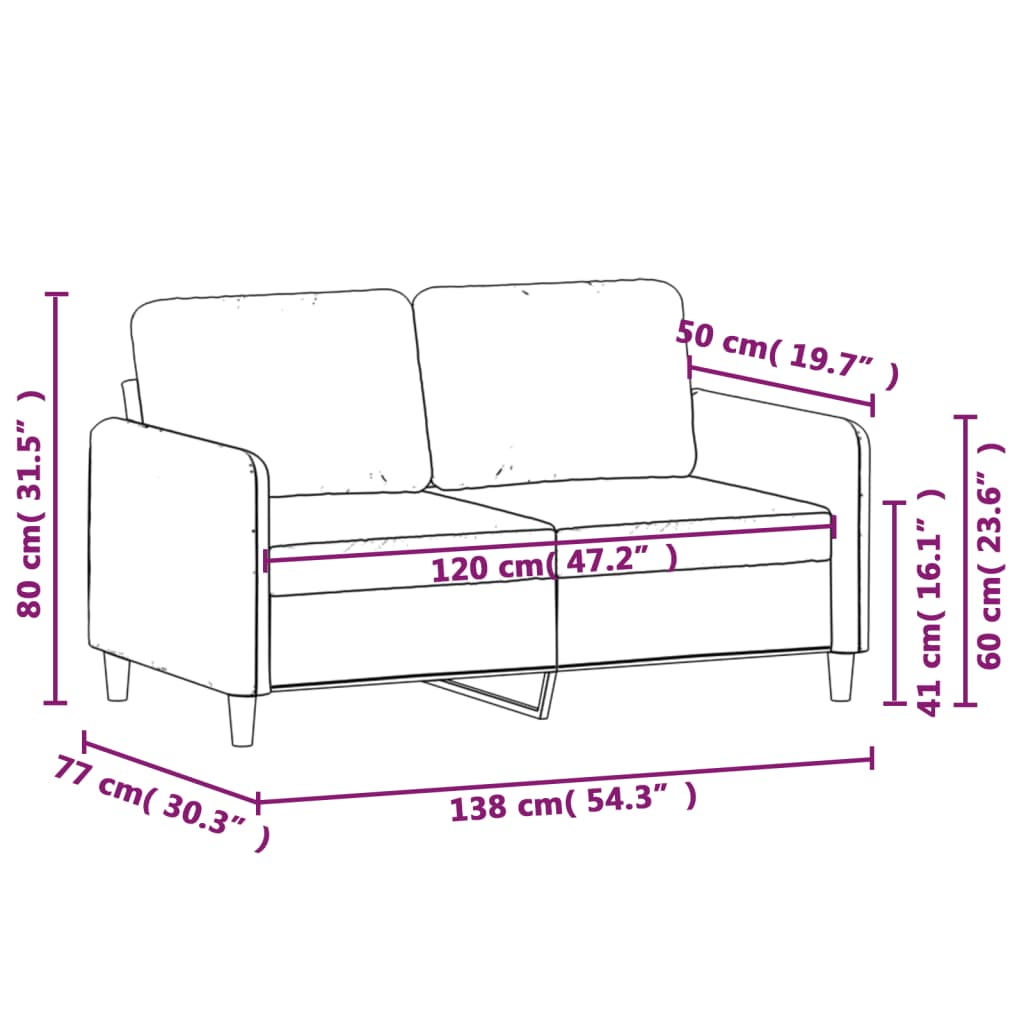 2-Sitzer-Sofa Creme 120 cm Stoff modern bequem Wohnzimmer Polster Couch