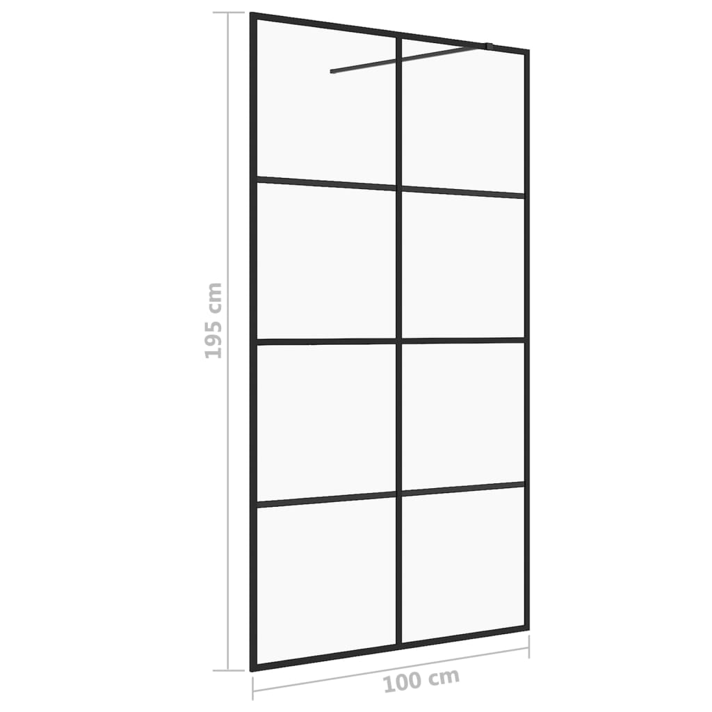 Duschwand 100x195 cm Klar ESG-Glas für begehbare Duschen Modern & stilvoll