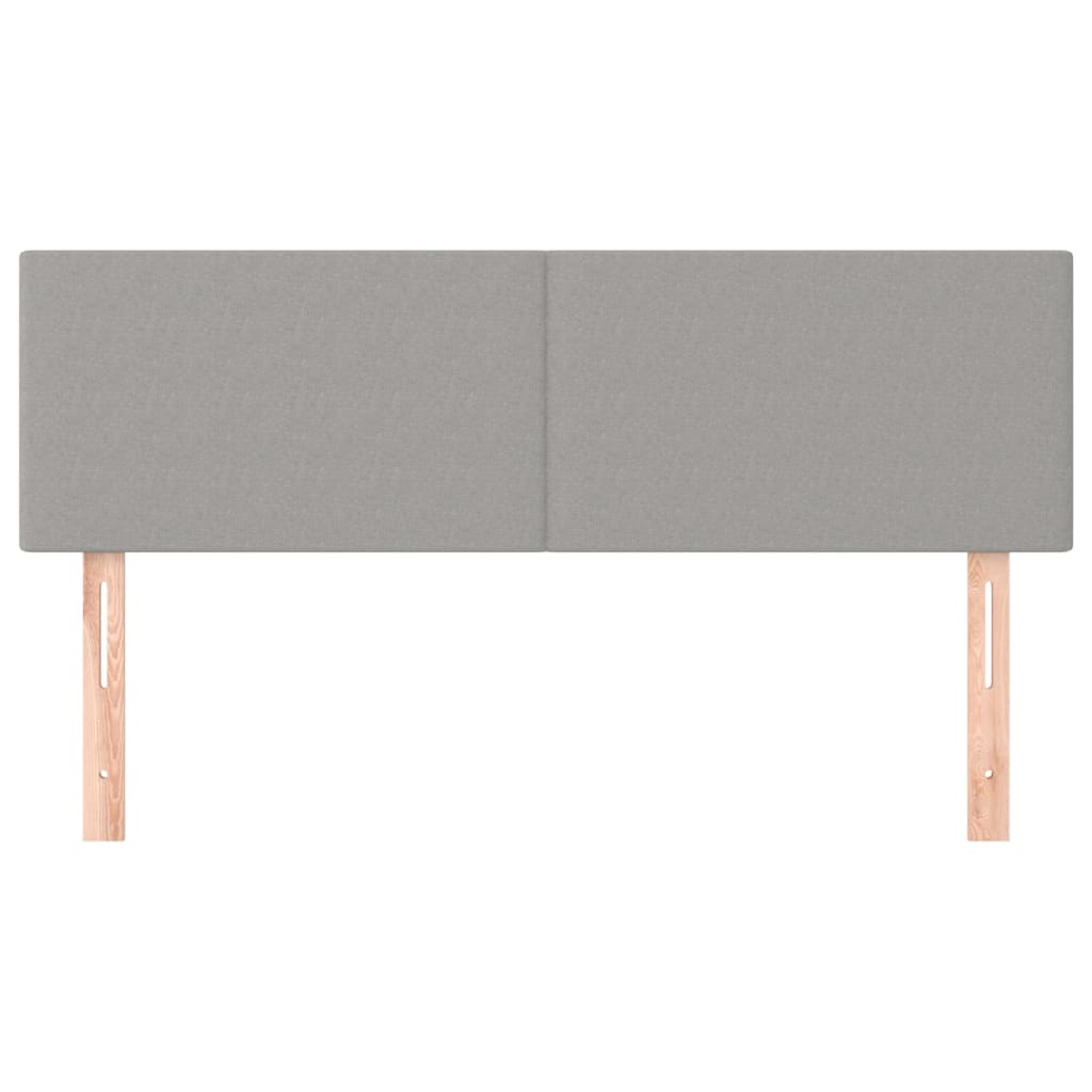 Bett Kopfteile 2er-Set Hellgrau 72x5x78/88 cm Stoff komfortables Schlafzimmer Bett Kopfteile 2er-Set Hellgrau 72x5x78/88 cm Stoff komfortables Schlafzimmer